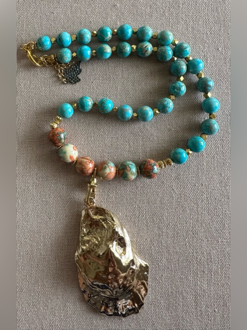 Beautiful 24 inch Ocean Jade and Sea sediment Imperial Jasper bead necklace NWOT